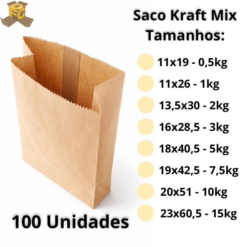 Sacos de Pão Kraft | Mix Papel de Pardo Fosco com