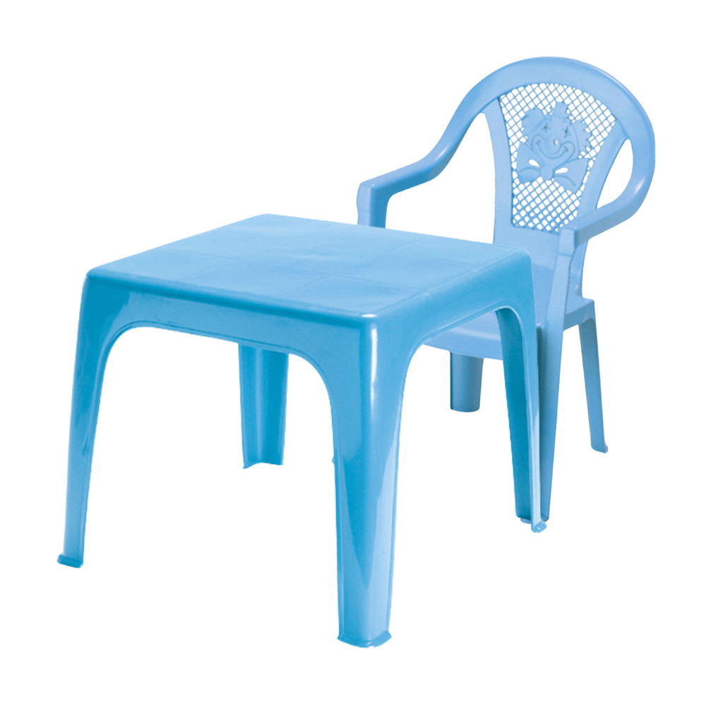 Mesinha Kids Infantil Azul 46x38Cm + Cadeira Poltr