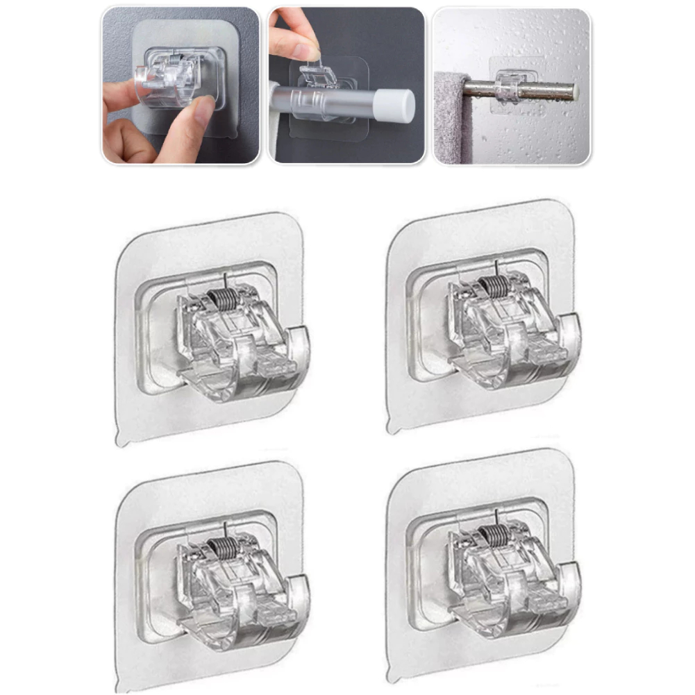 Kit 6 Suporte Adesivo para Varão de Cortina Insta