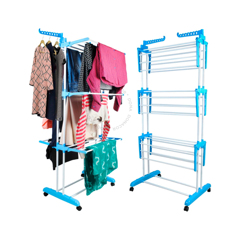 Varal De Chão Roupa Calcinha Grade 3 Andares Dobr