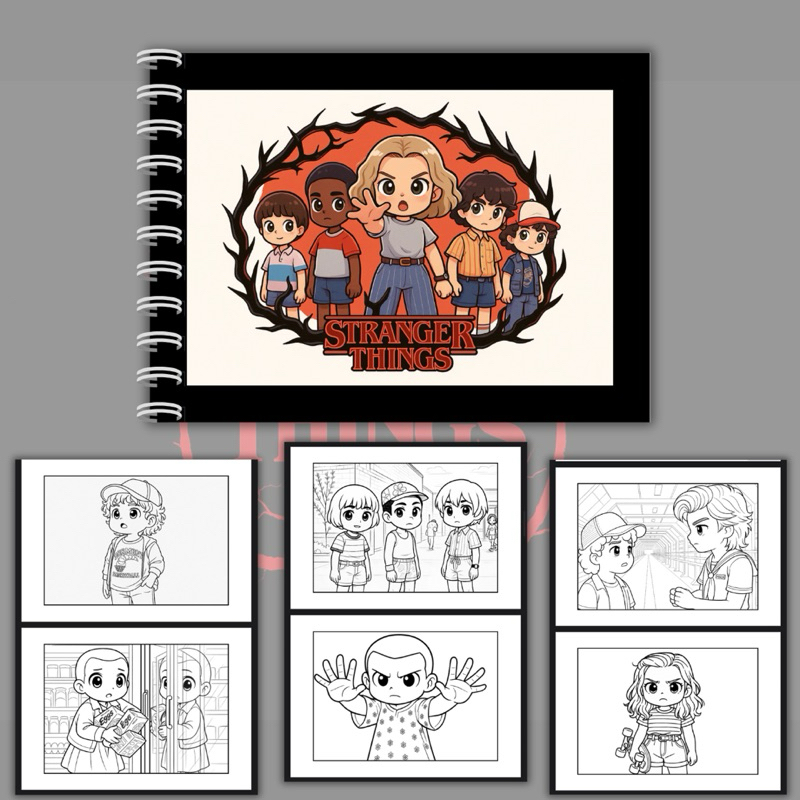 Livro de Colorir Inspirado em Stranger Things A5 C