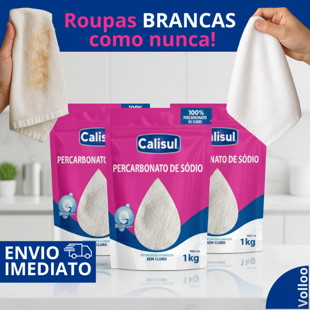 Percarbonato Sódio 3kg Tira Mancha Roupa Calisul 