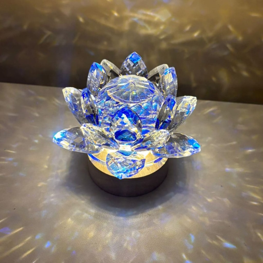 Luminária De Mesa Flor De Lótus De Cristal Led C