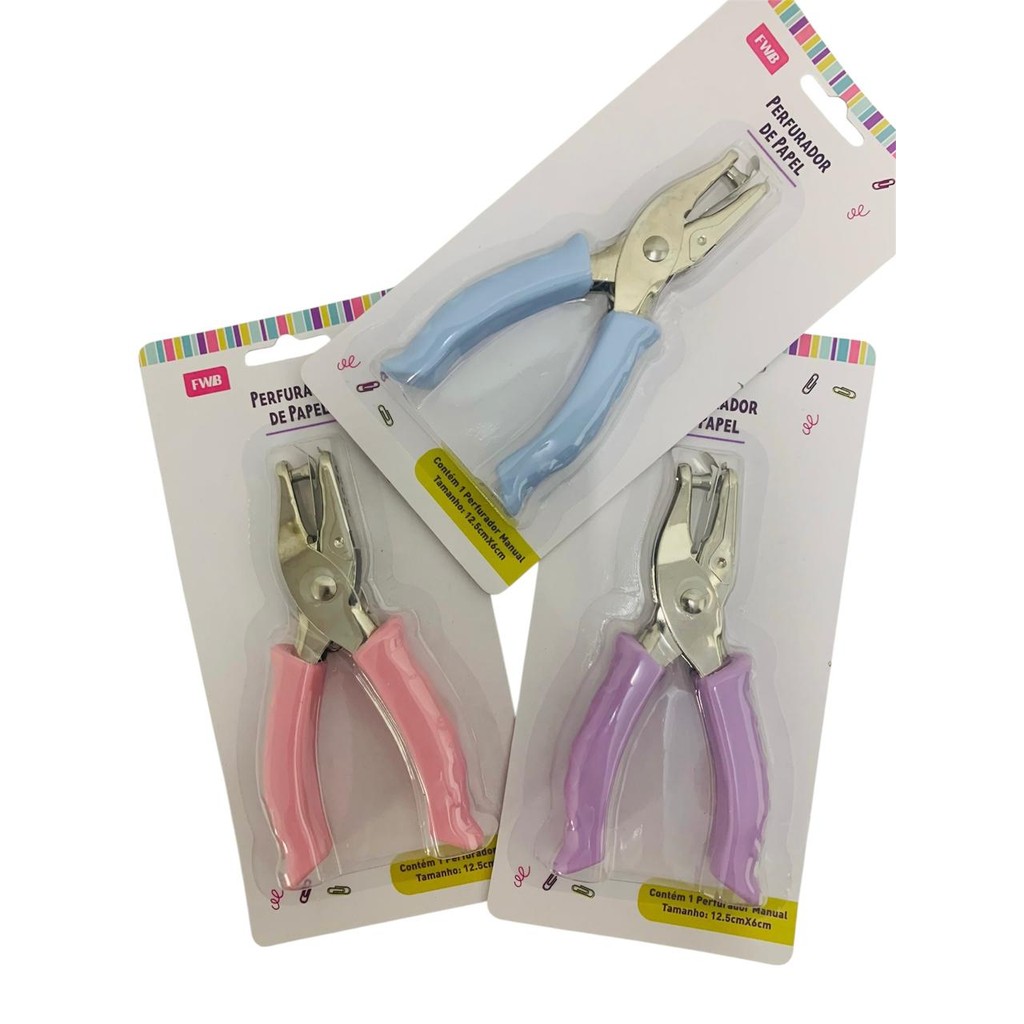 Perfurador de Papel Furador Metálico Tipo Alicate