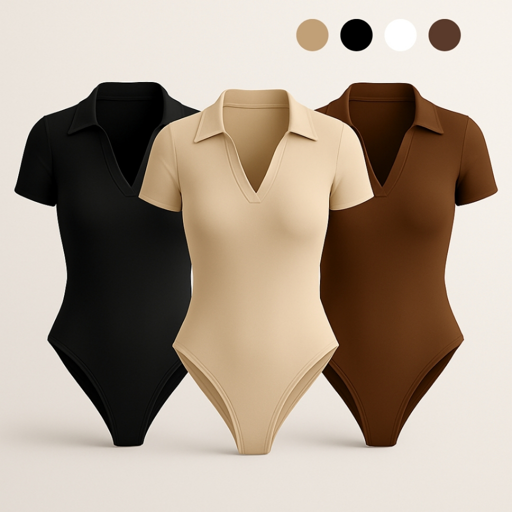 Kit 3 Body Polo Feminino Suplex Manga Curta Básic