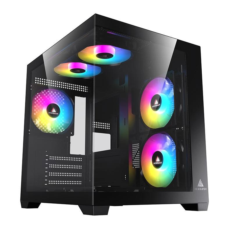 Gabinete Gamer Acegeek Neptune, Mid-Tower, Lateral