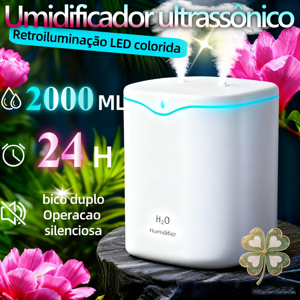 Umidificador De Ar Grande 2000ML 2Litros Saída Du