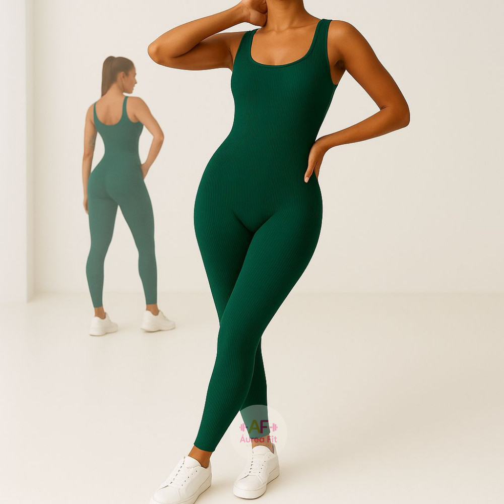 Macacão Longo Feminino Fitness Canelado Premium A