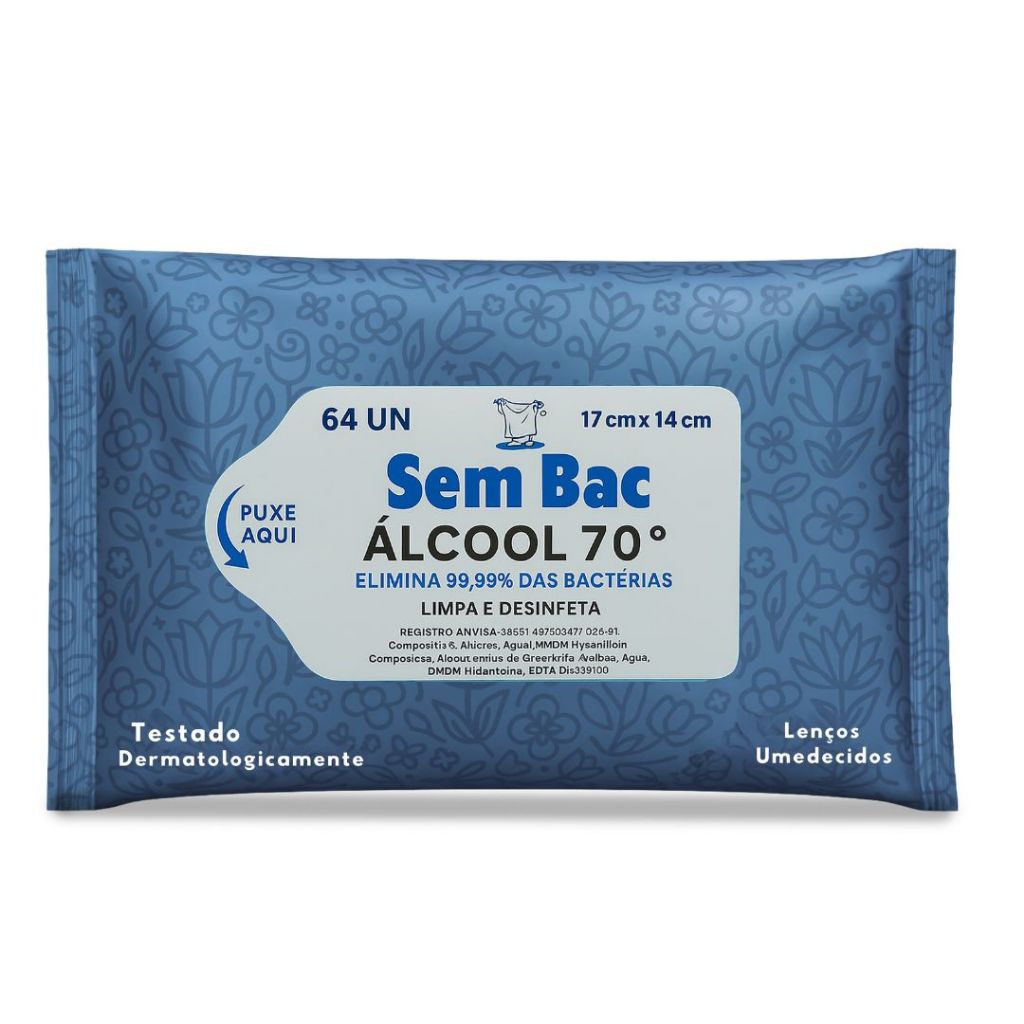 64Un Lenço Umedecido Higienização Prática e Ef