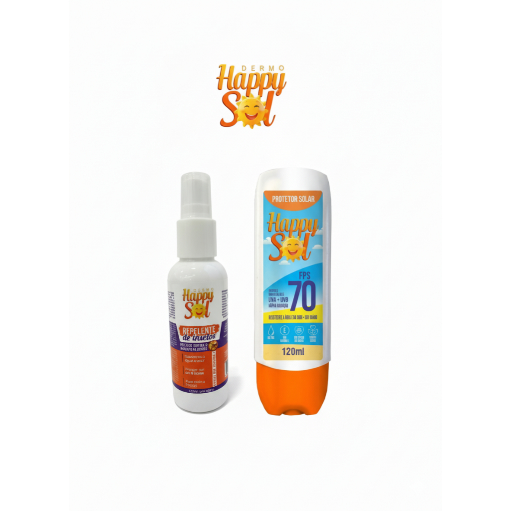 Kit Verão: Protetor Solar Happy Sol FPS 70 + Repe