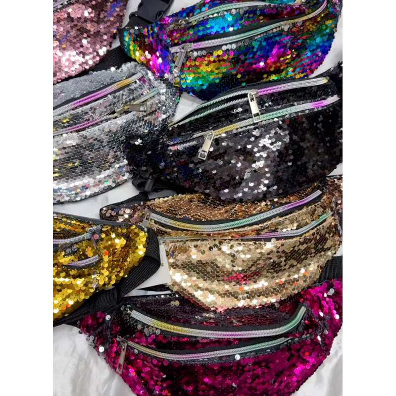 Pochete de Paetê Lantejoulas Bolsa com Divisaria 