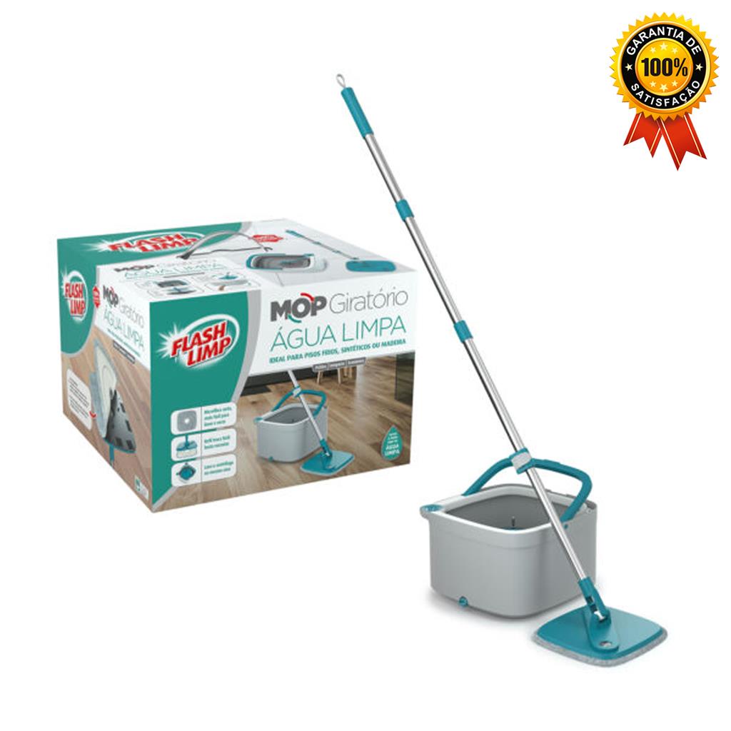 Mop Esfregao Com Refil De Microfibra Balde Interno