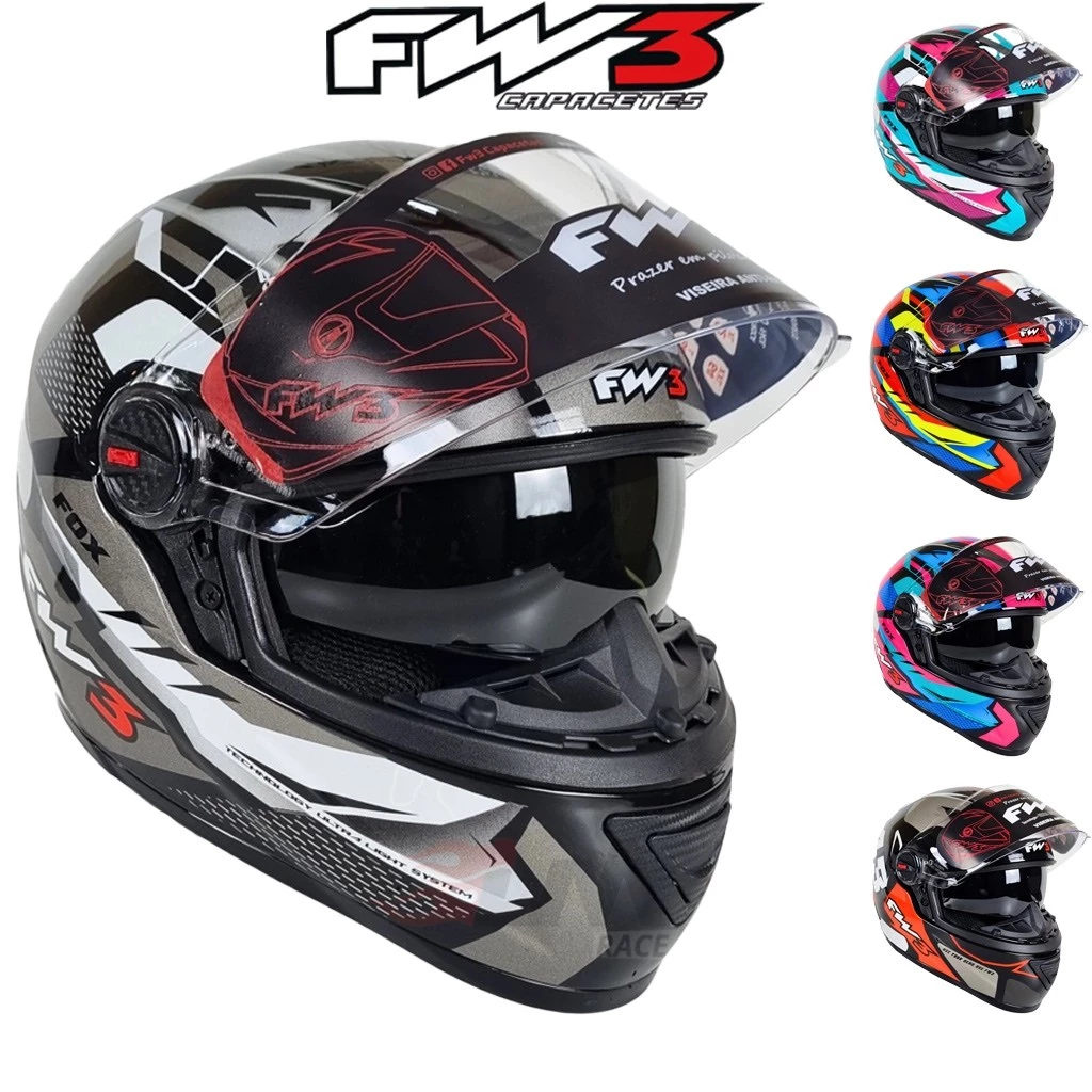 Capacete Motociclista Motoboy Com Narigueira Alta 