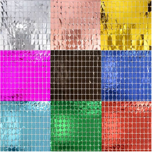 Cortina Metalizada Quadradinho Painel Festa