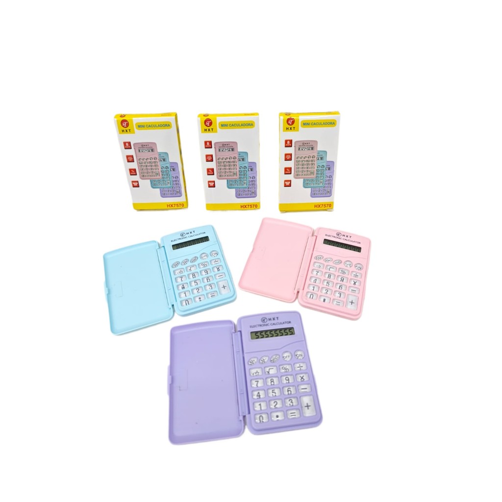 Mini Calculadora Flip Colorida