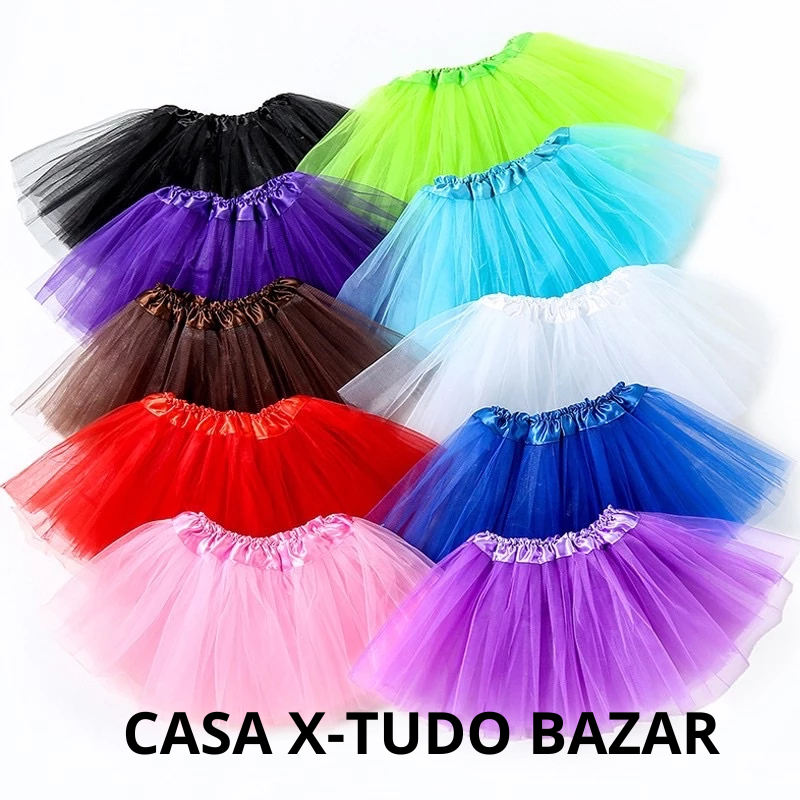 Saia De Tule Cor Lisa Carnaval
