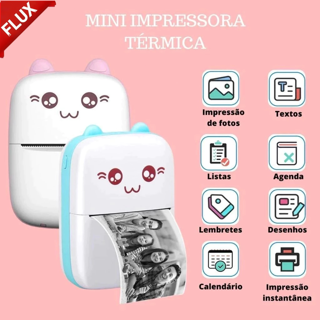 Mini Impressora Térmica Portátil De Bolso Impres