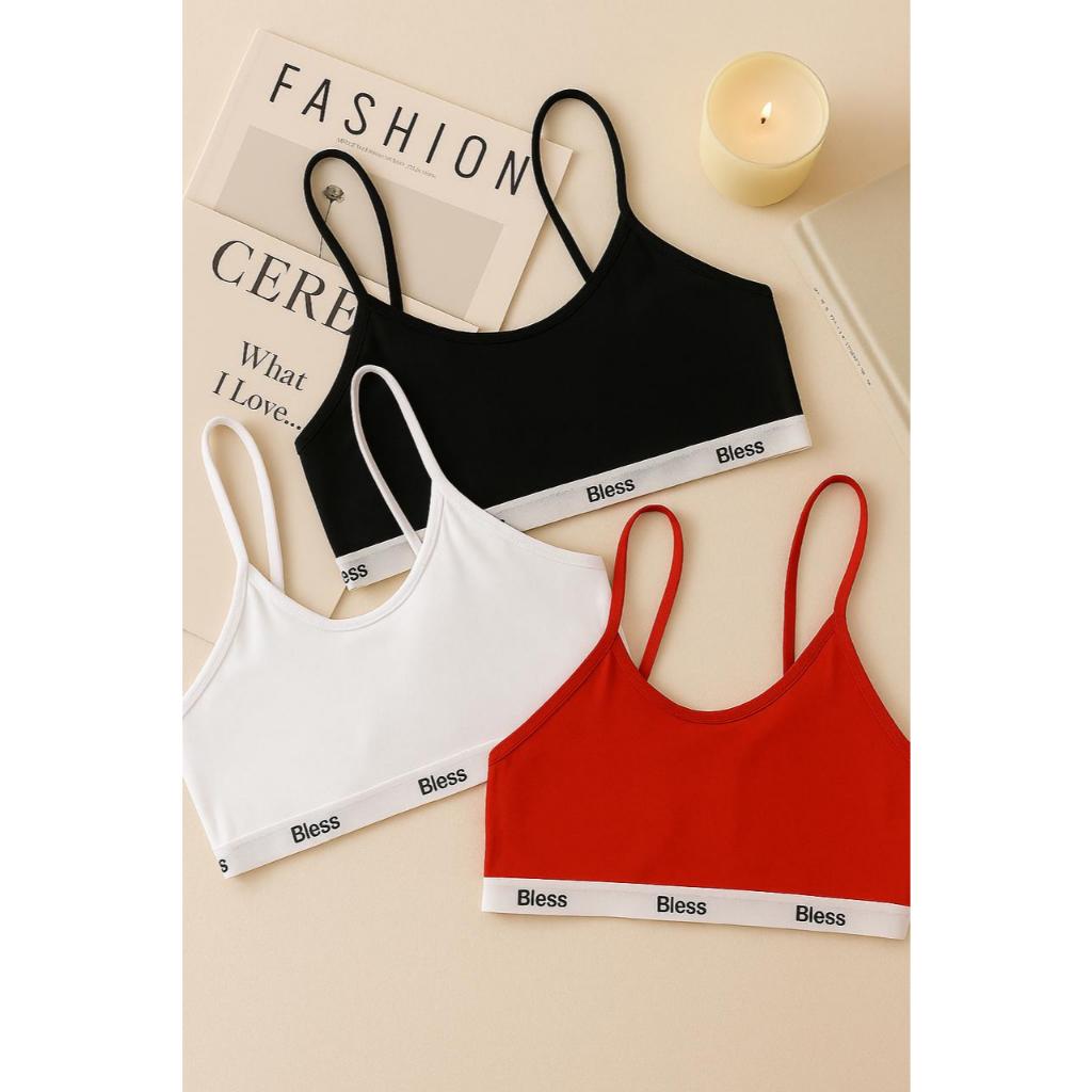 Kit 3 top feminino sem bojo top academia elástico