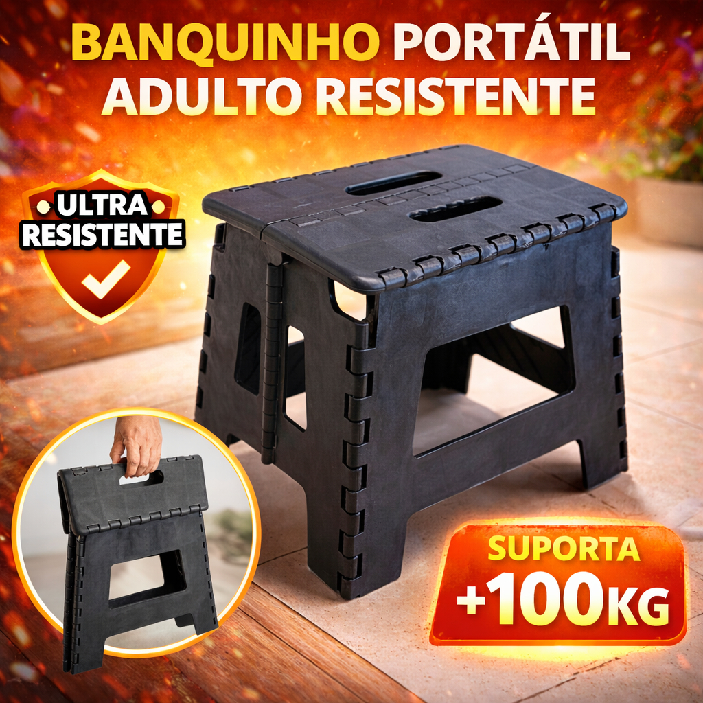 Banquinho Portátil Adulto Resistente Para Manicur