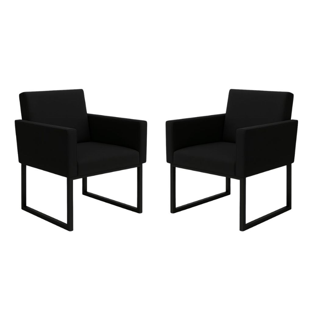 Kit 2 Poltronas para Recepção Lina com Base de F