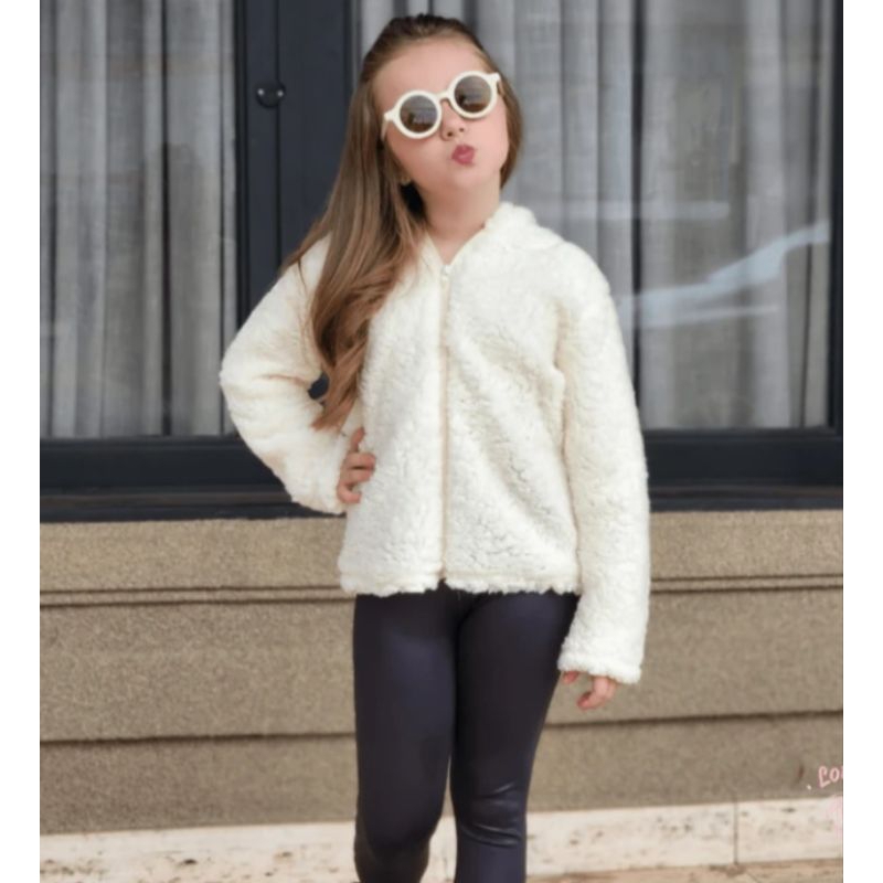 Casaco Teddy Infantil Com Ziper sem capuz