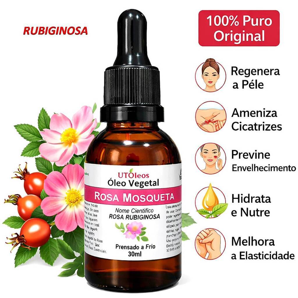 Rosa Rubiginosa 100% Puro Clareador de Manchas 30m