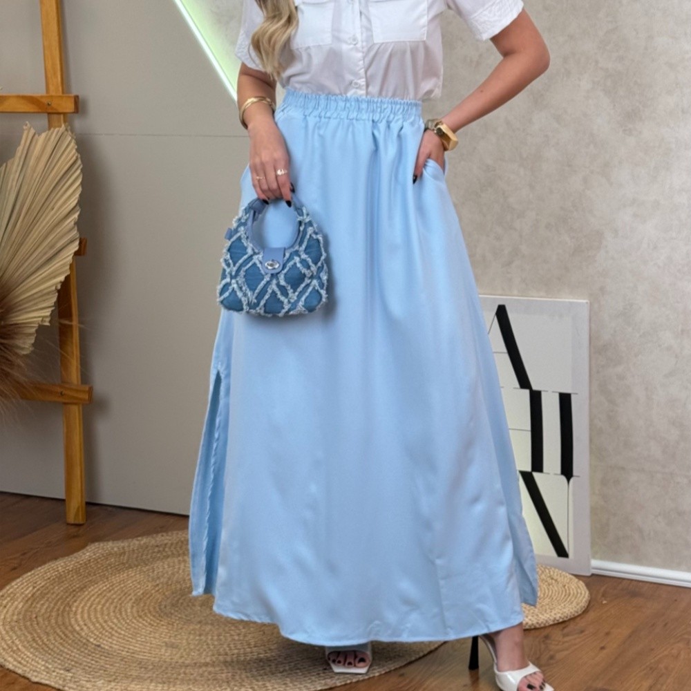 Saia Longa Feminina Básica – Elástica na C