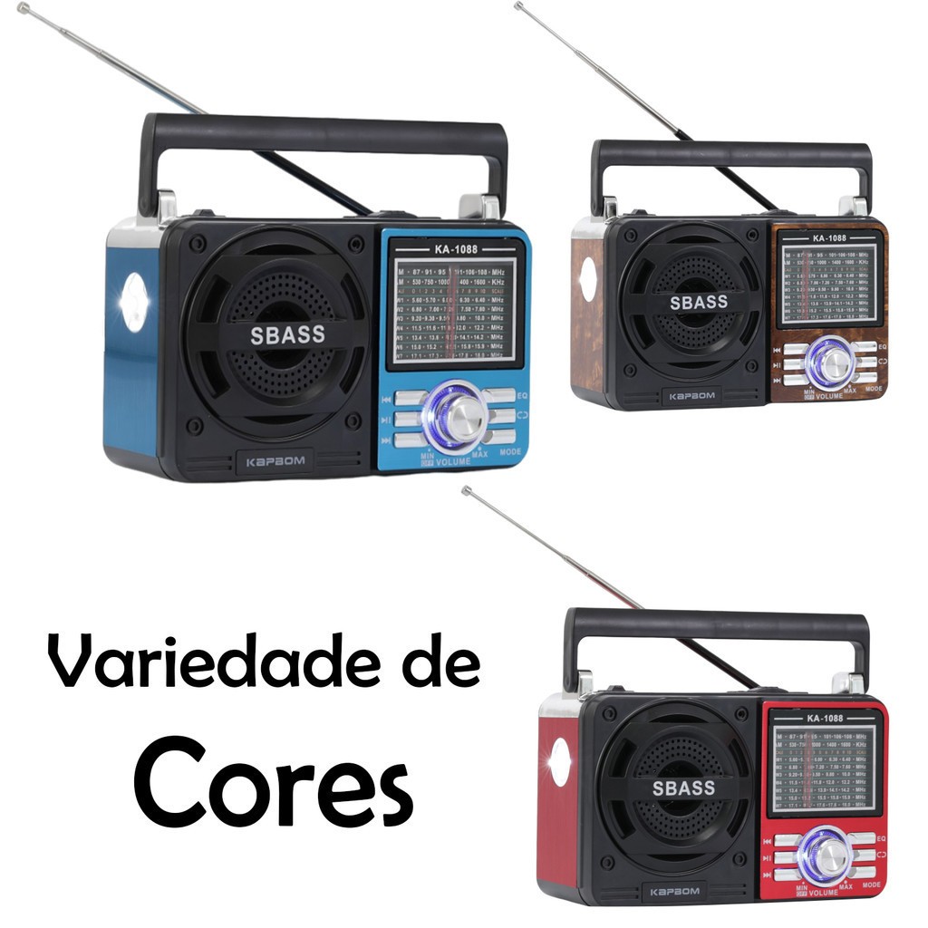 Rádio Portátil Com Bluetooth Am Fm A Pilha E Ene