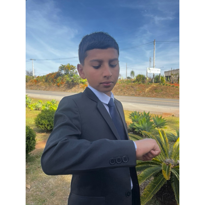 Terno Preto Infantil Oxford Premium Para Casamento