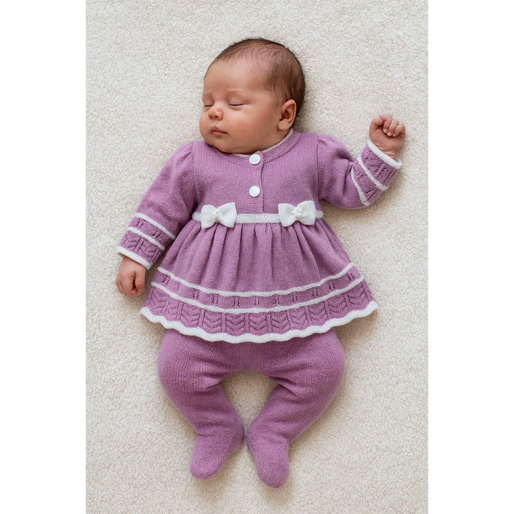 Vestido Calça Laço RN Bebê Menina Récem Nascid