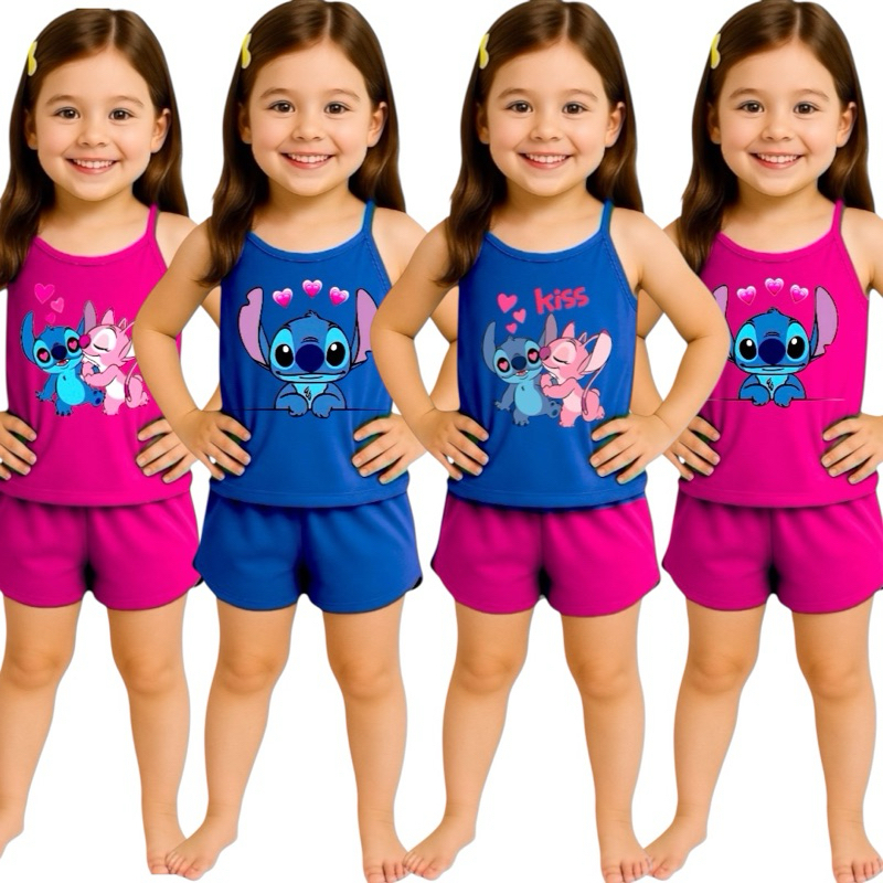 Pijama Infantil Feminino Curto Baby Doll Short Dol