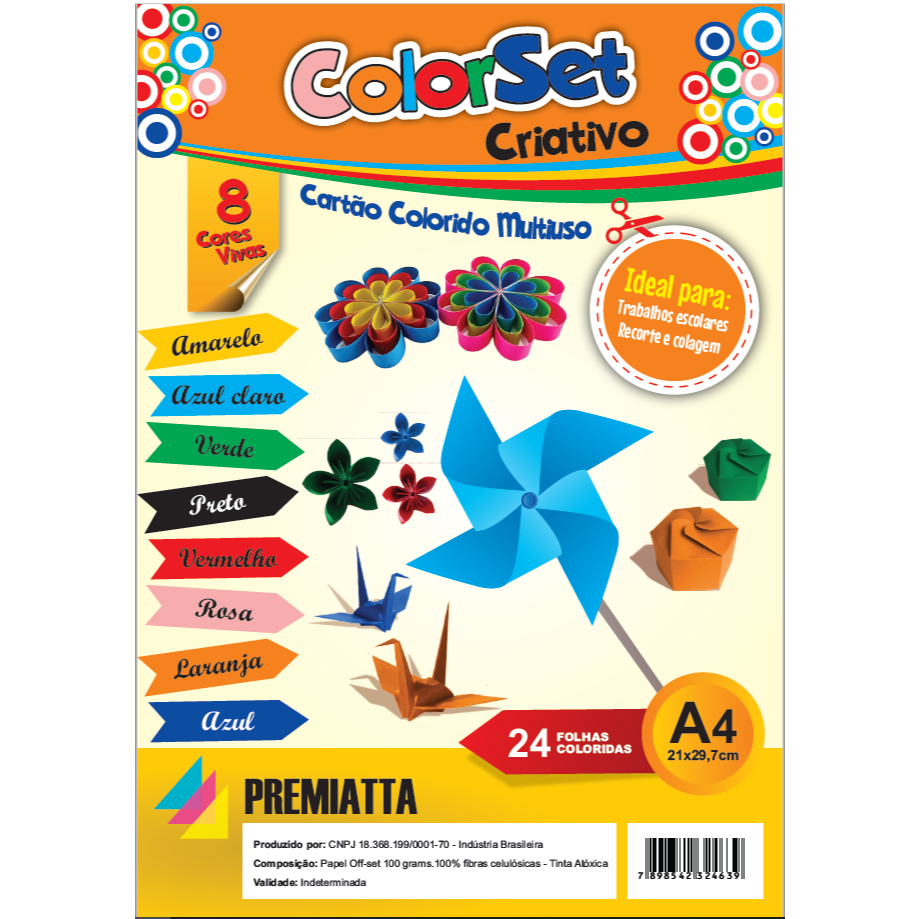 COLOR SET CRIATIVO A4 100G (21X29,7) PCT C/24 FOLH