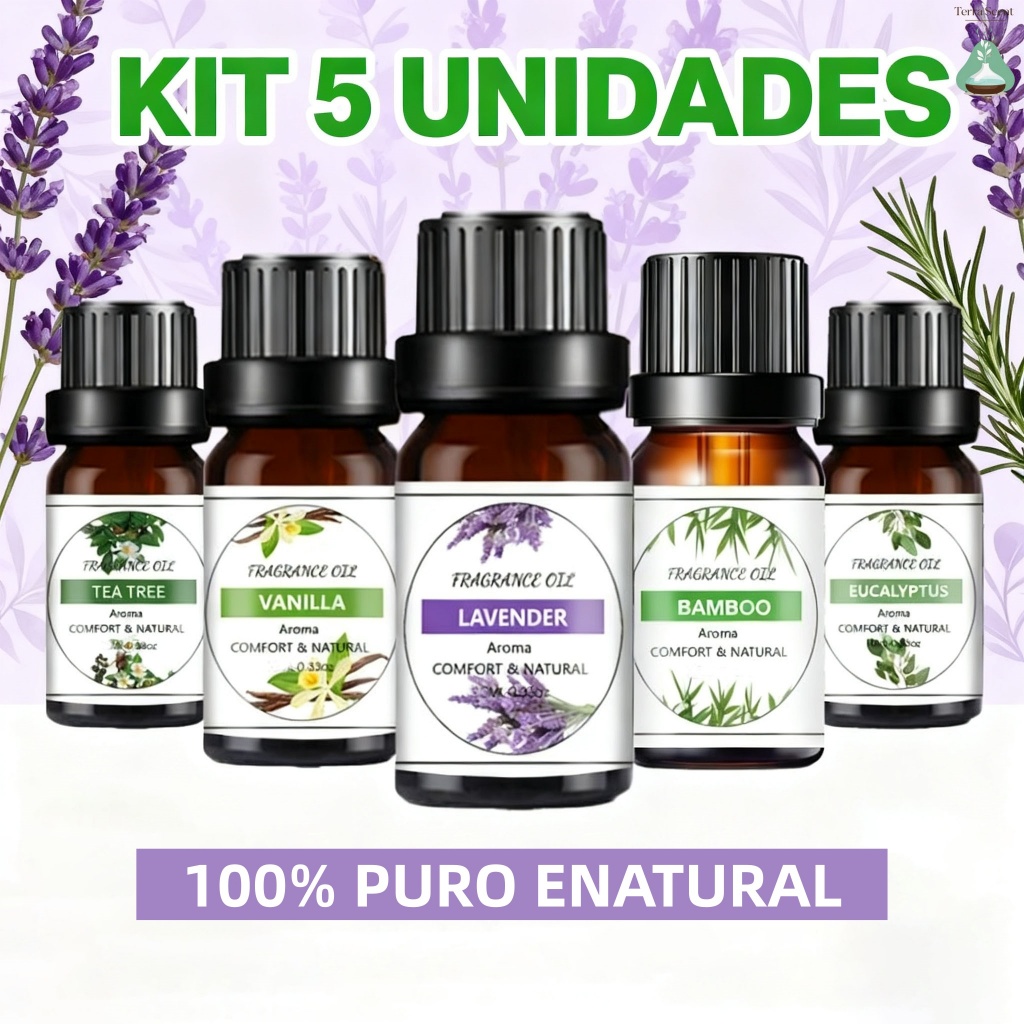 Kit 5 Essências Para Umidificador Aromatizador e 