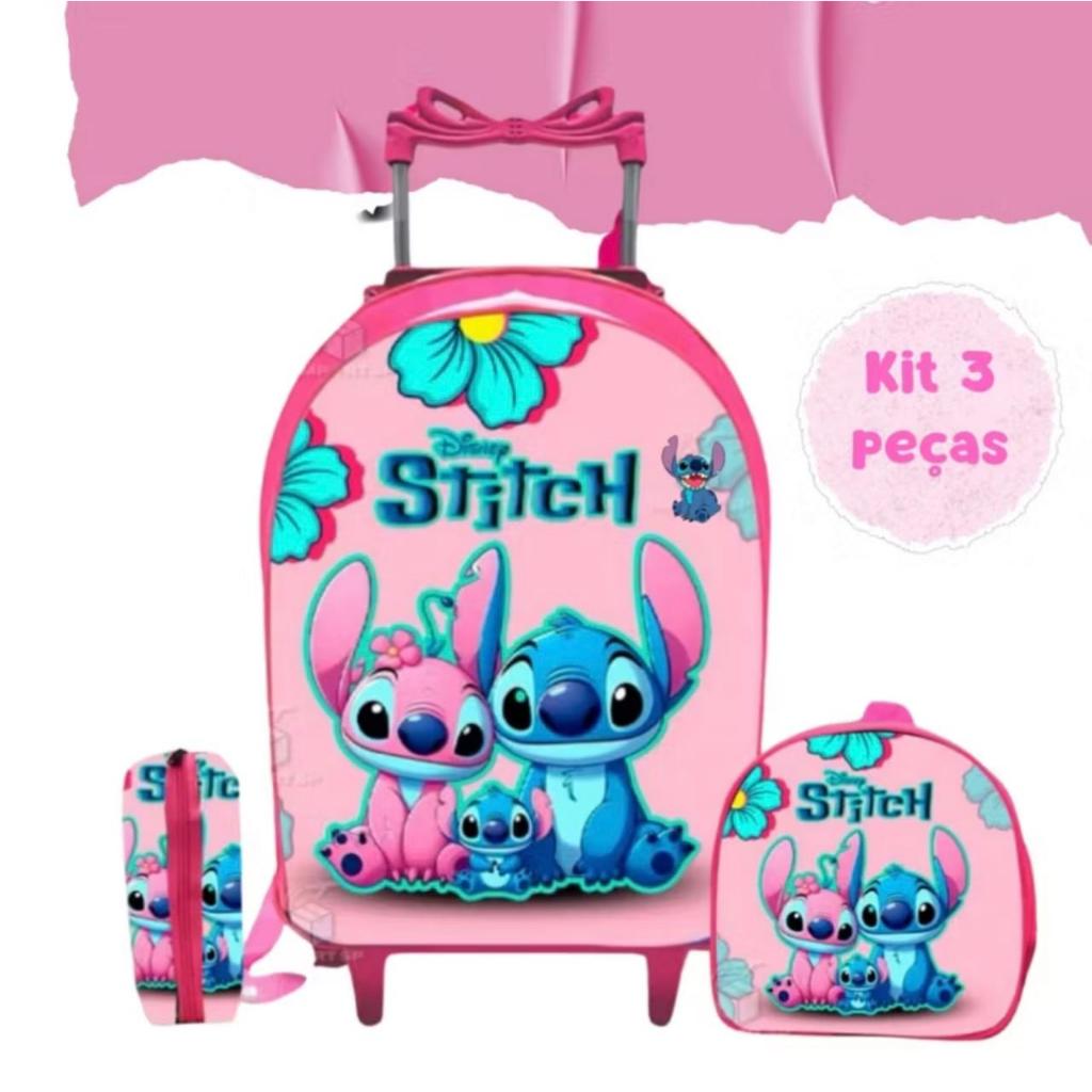kit mochila escolar infantil lancheira e estojo st
