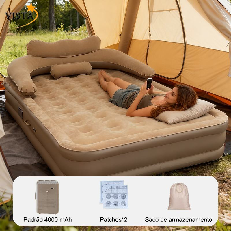 Colchão Inflável Casal Premium 205×182×75cm co