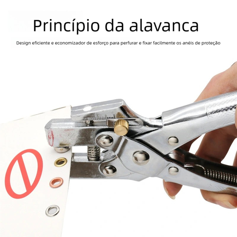 Kit Alicate de Ilhós 2 em 1  Profissional Fura e 