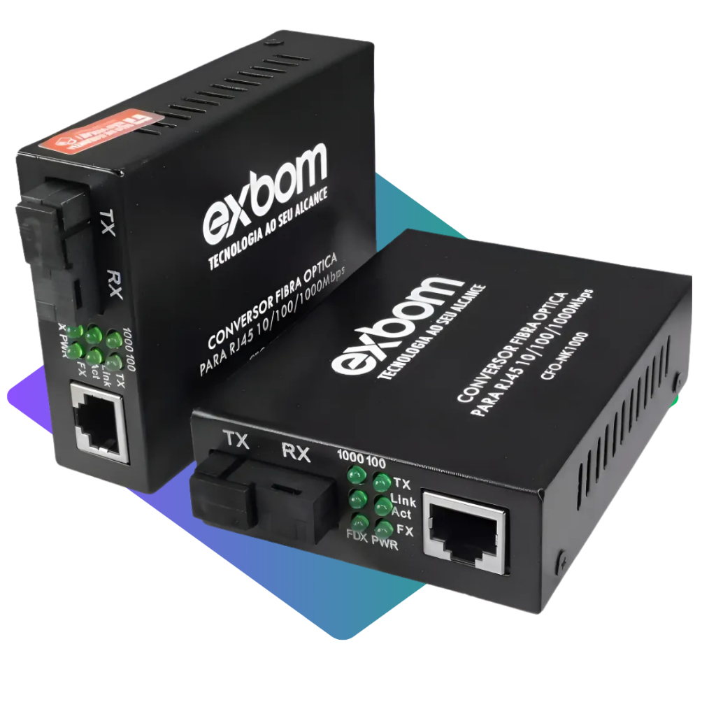 Par De Conversores Mídia Fibra Conversor Giga 100