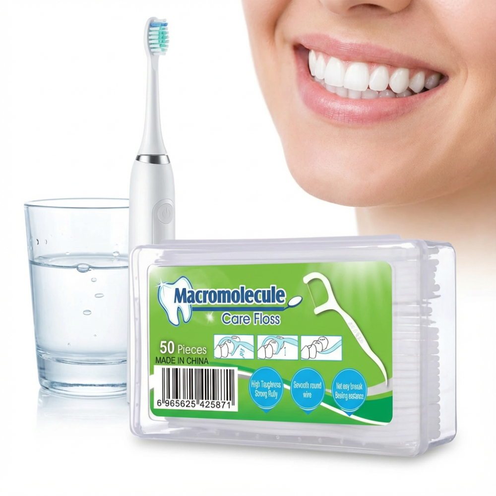 50 unidades de fio dental Haste Fio dental ultrafi