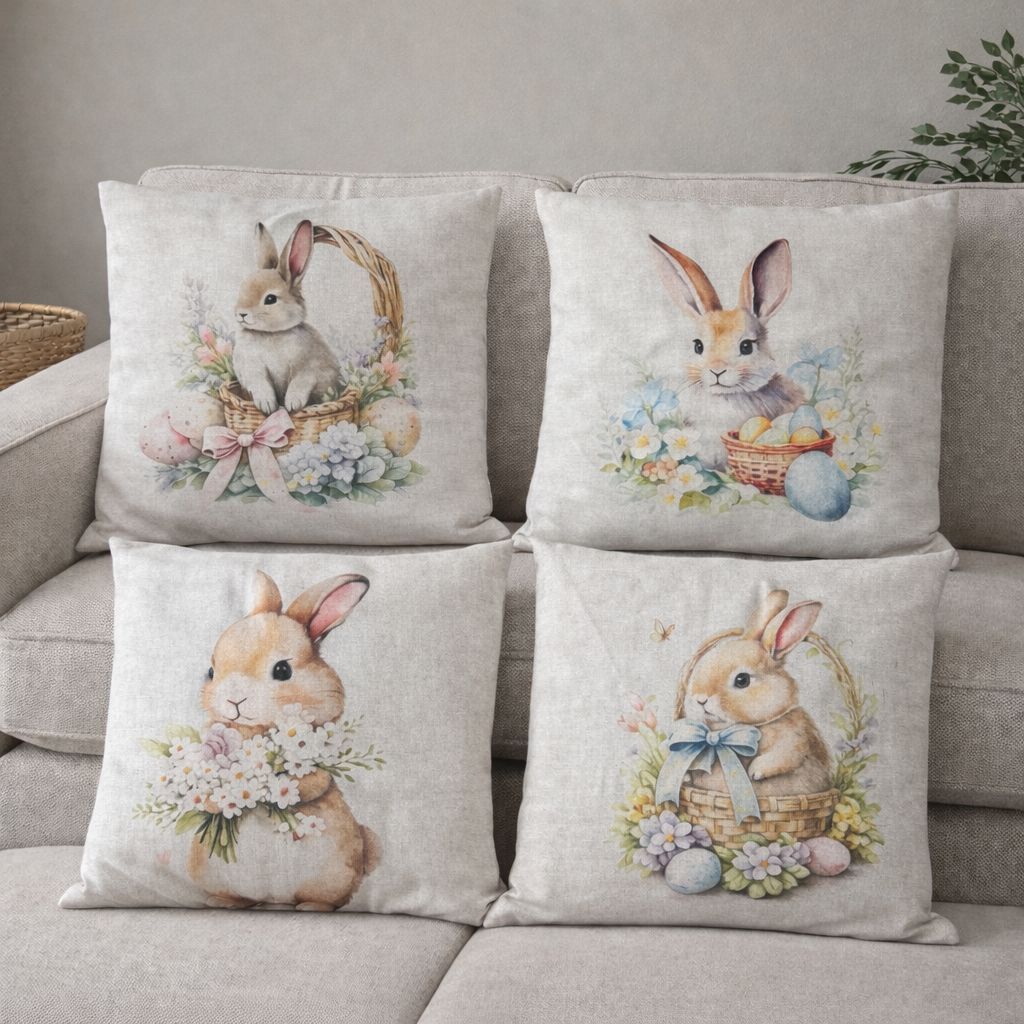 Kit com 04 unidades de Almofadas Linho Decorativas