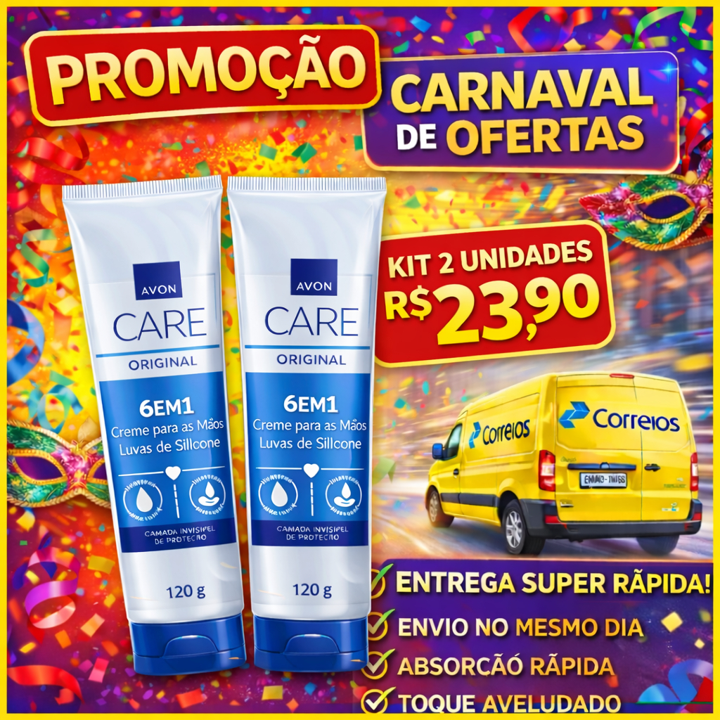 Kit 2 Cremes Para Mãos Avon Care Luvas de Silicon