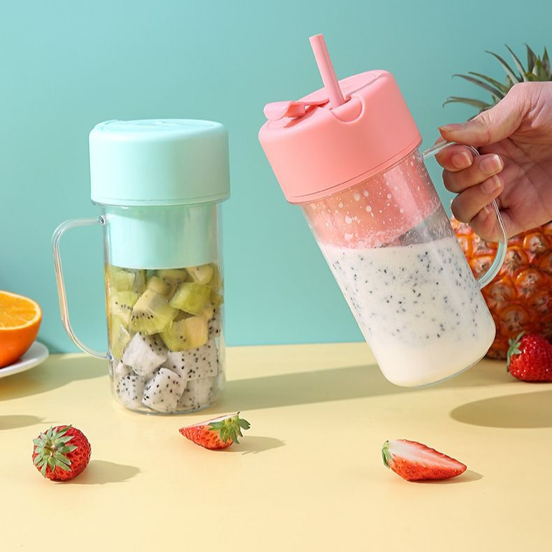 Copo Caneca Liquidificador Mini Juicer 420ml com 6