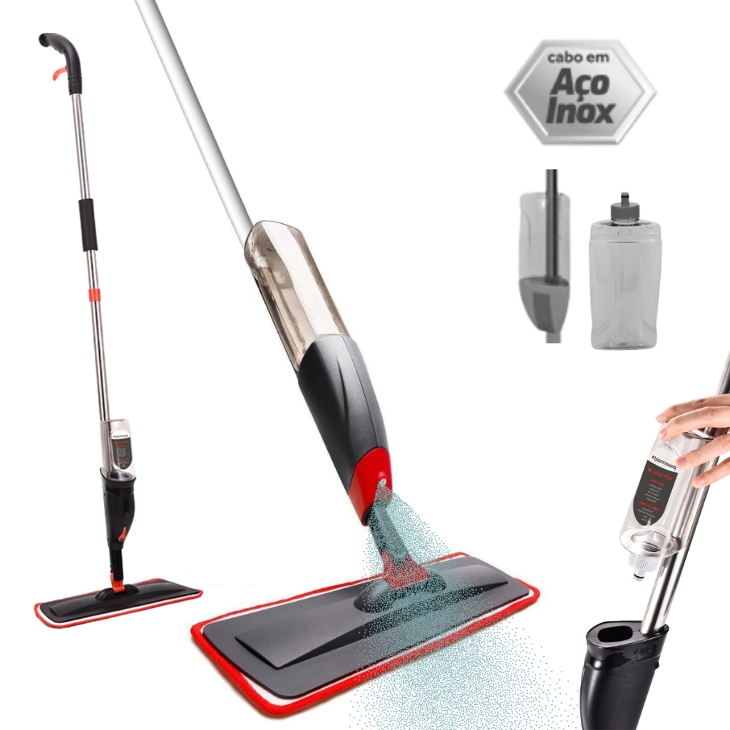Mop Spray Giratório Limpeza Flash Mágico Rodo Es