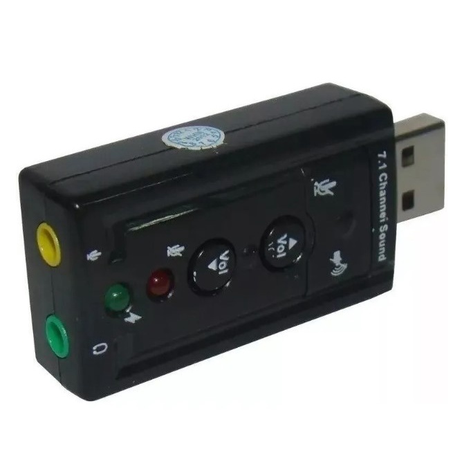 Placa Adaptador De Som Usb 7.1 Canais 3d Adaptador