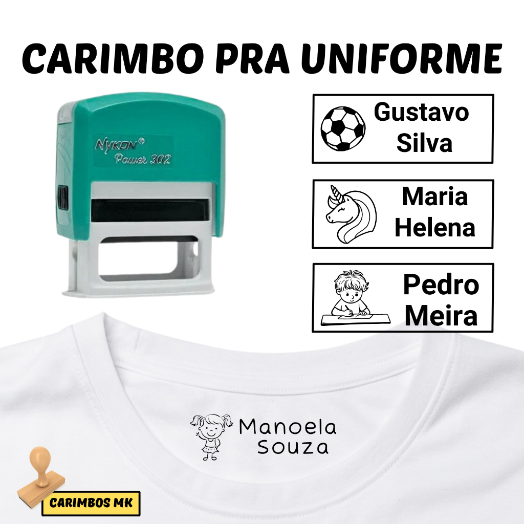 CARIMBO PRA TECIDO/ UNIFORME