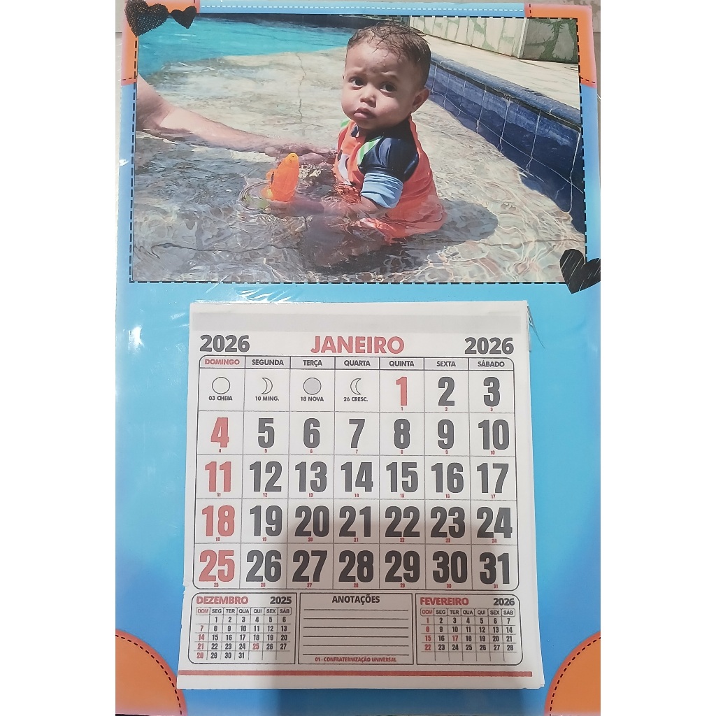 Calendário fotográfico 20×30 com foto