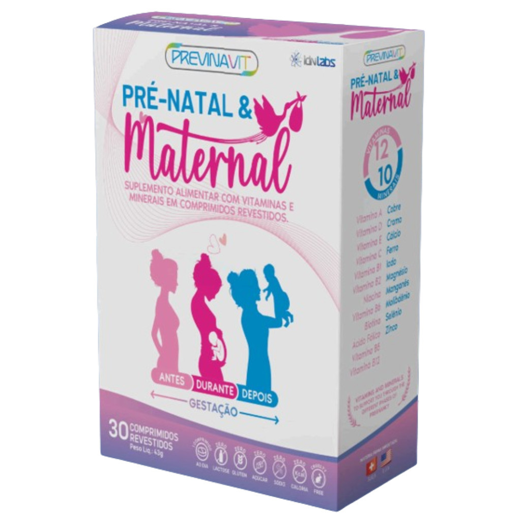 Previnavit Pré-Natal E Maternal 12 vitaminas 30 c