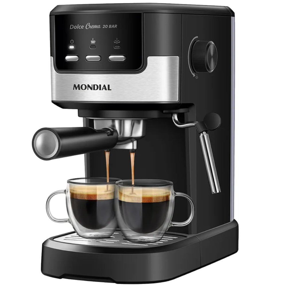 Cafeteira expresso 20 Bar preto e prata – Do