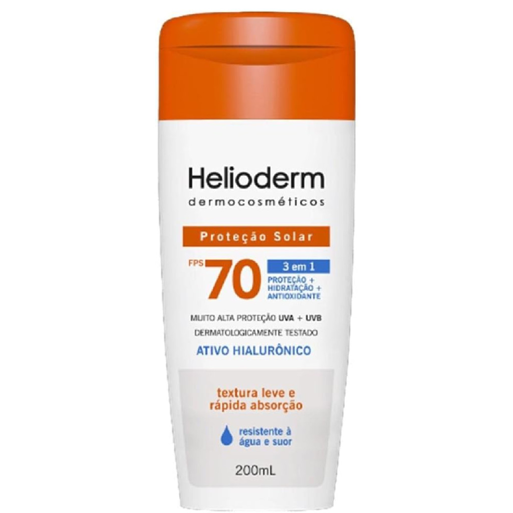 Protetor Solar Helioderm FPS 70 Ativo Hialurônico