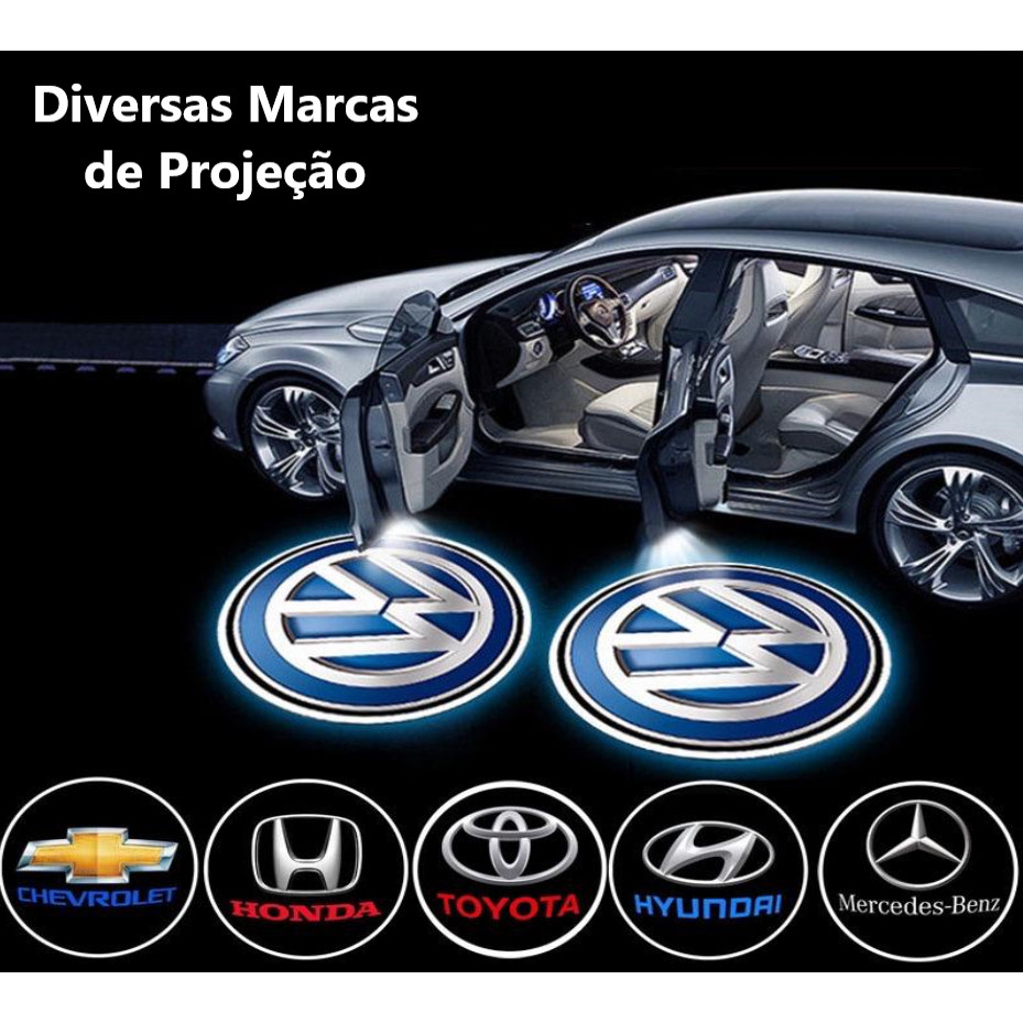 1 par Lâmpada LED Sem Fio Para Carro/Projetor De 