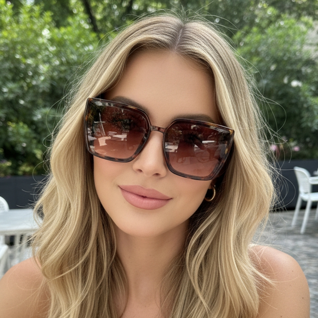 Óculos Feminino Moderno Luxo Óculos de Sol Prote